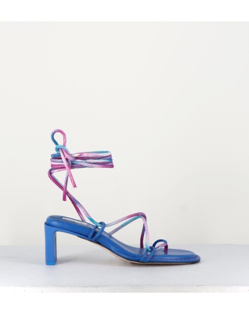 Sandales en cuir Alberta bleues - Talon 6,5cm