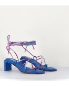 Sandales en cuir Alberta bleues - Talon 6,5cm