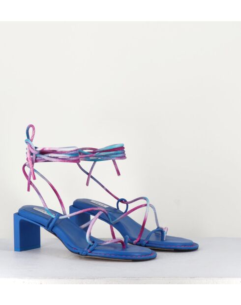 Sandales en cuir Alberta bleues - Talon 6,5cm