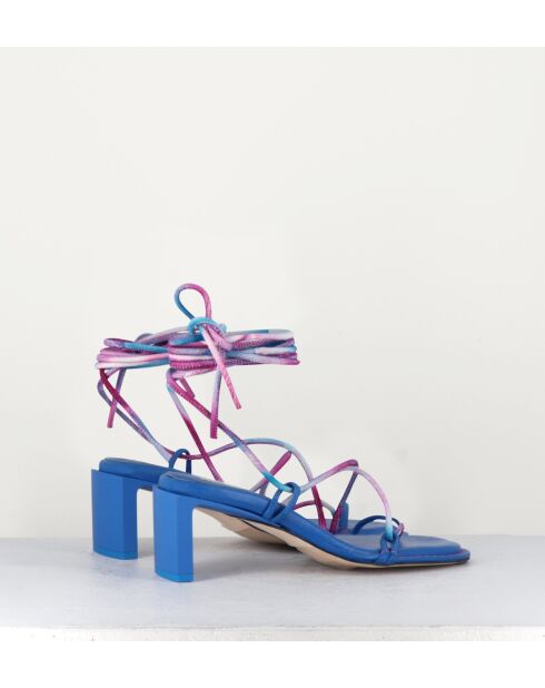 Sandales en cuir Alberta bleues - Talon 6,5cm
