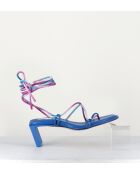 Sandales en cuir Alberta bleues - Talon 6,5cm