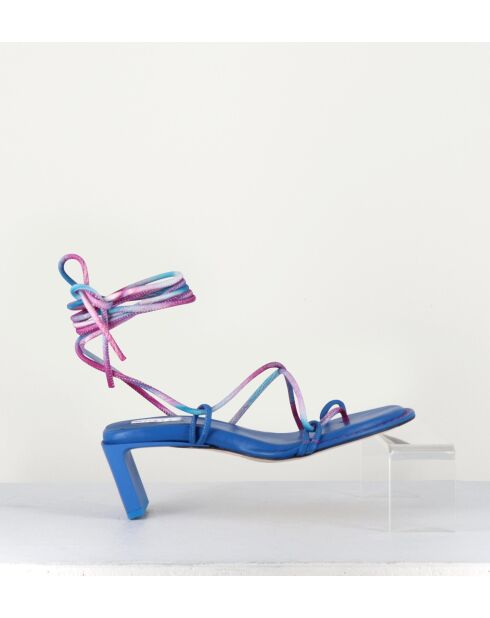 Sandales en cuir Alberta bleues - Talon 6,5cm