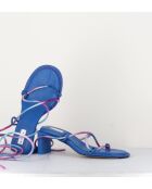 Sandales en cuir Alberta bleues - Talon 6,5cm