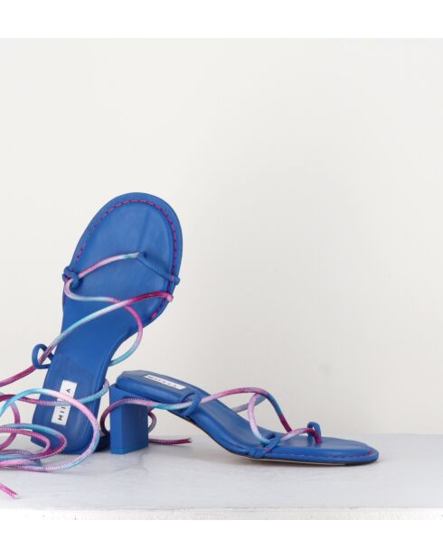 Sandales en cuir Alberta bleues - Talon 6,5cm
