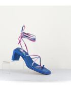 Sandales en cuir Alberta bleues - Talon 6,5cm