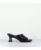 Pantolette Synthia aus schwarzem Leder mit 4,2 cm Absatz