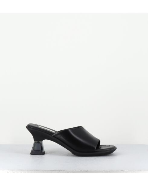 Pantolette Synthia aus schwarzem Leder mit 4,2 cm Absatz