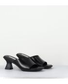 Pantolette Synthia aus schwarzem Leder mit 4,2 cm Absatz