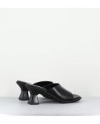 Pantolette Synthia aus schwarzem Leder mit 4,2 cm Absatz