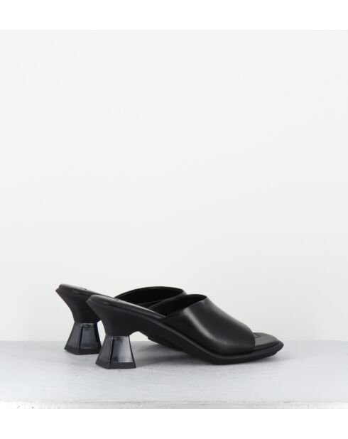 Pantolette Synthia aus schwarzem Leder mit 4,2 cm Absatz