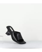 Pantolette Synthia aus schwarzem Leder mit 4,2 cm Absatz