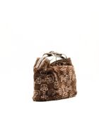 Sac fourrure en cuir Horsebit marron  - Bon état