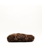 Sac fourrure en cuir Horsebit marron  - Bon état