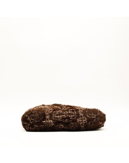 Sac fourrure en cuir Horsebit marron  - Bon état