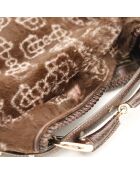 Sac fourrure en cuir Horsebit marron  - Bon état