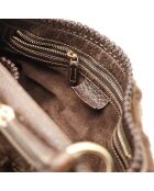 Sac fourrure en cuir Horsebit marron  - Bon état