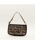 Pochette accessoires Graffiti marron - Bon état - 21x13x3.5 cm