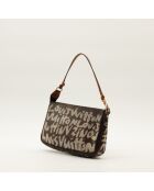 Pochette accessoires Graffiti marron - Bon état - 21x13x3.5 cm