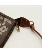 Pochette accessoires Graffiti marron - Bon état - 21x13x3.5 cm