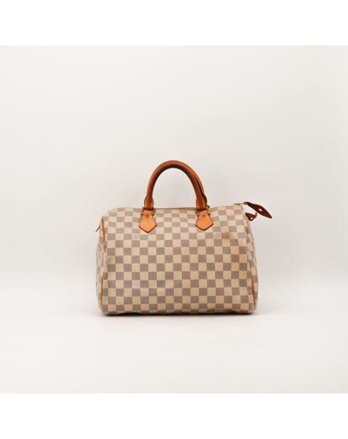 Bolsa Speedy 30 Damier Azur color caramelo claro, en buen estado, 30 x 17 x 21 cm