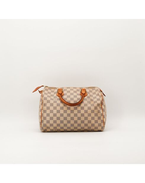 Bolsa Speedy 30 Damier Azur color caramelo claro, en buen estado, 30 x 17 x 21 cm