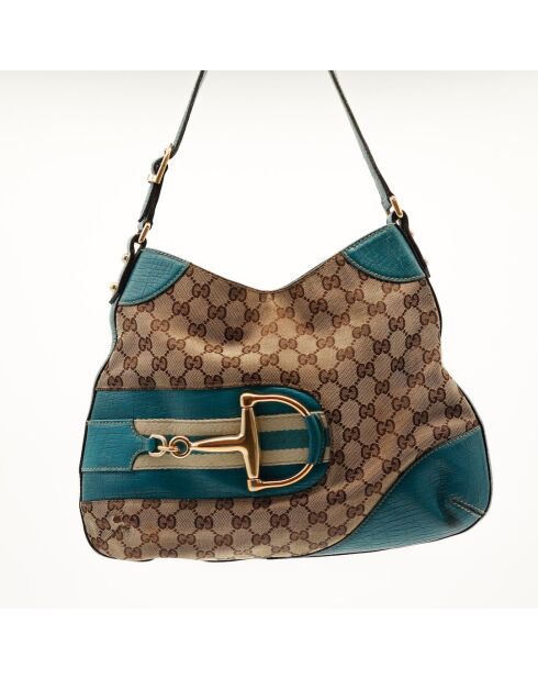 Die beigefarbene Jackie Horsebit Tasche - Guter Zustand - 33 x 24 x 26 cm