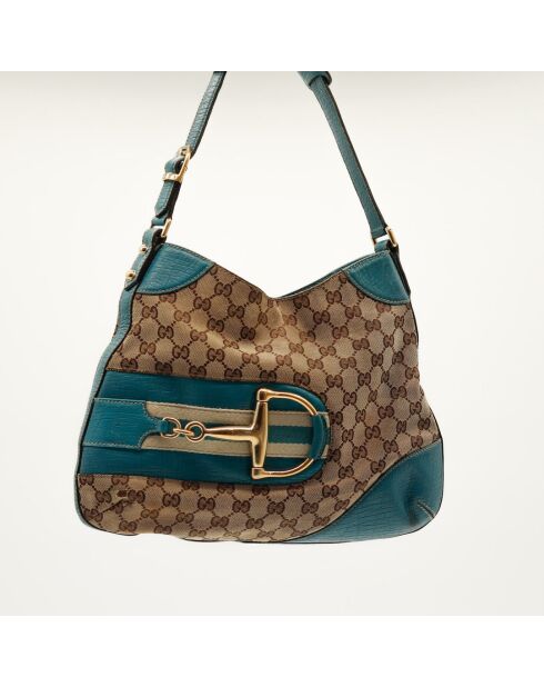 Die beigefarbene Jackie Horsebit Tasche - Guter Zustand - 33 x 24 x 26 cm