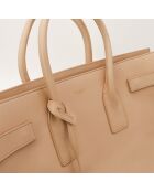 Bolsa de día grande de color beige - Buen estado - 40 x 21 x 30 cm