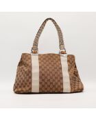 Bolsa de bambú blanca - Muy buen estado - 39 x 27 x 14 cm