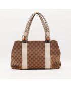 Bolsa de bambú blanca - Muy buen estado - 39 x 27 x 14 cm