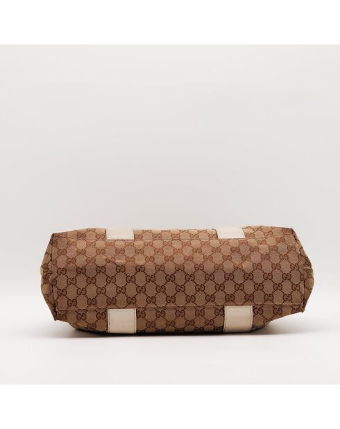 Bolsa de bambú blanca - Muy buen estado - 39 x 27 x 14 cm
