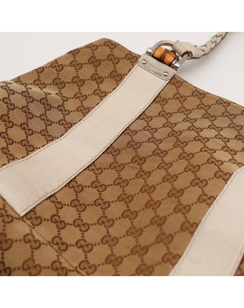 Bolsa de bambú blanca - Muy buen estado - 39 x 27 x 14 cm