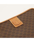 Pochette marrone macadam - Buone condizioni - 23 x 17 cm