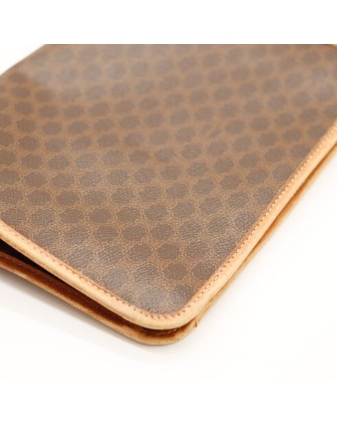Pochette marrone macadam - Buone condizioni - 23 x 17 cm