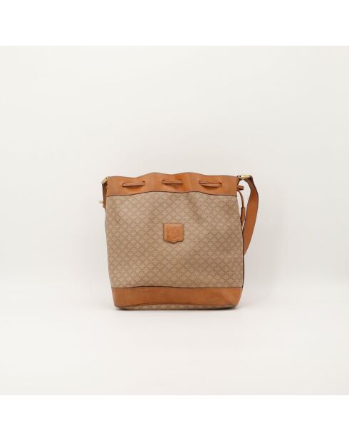 Beuteltasche Makadam in Beige und Kamel - Guter Zustand - 26 x 14 x 30 cm