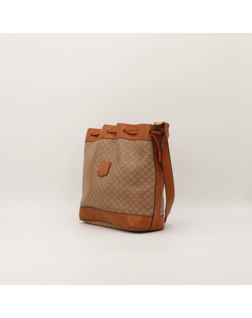 Beuteltasche Makadam in Beige und Kamel - Guter Zustand - 26 x 14 x 30 cm