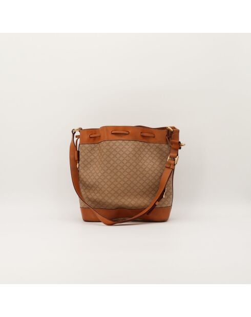 Beuteltasche Makadam in Beige und Kamel - Guter Zustand - 26 x 14 x 30 cm