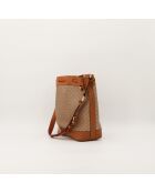 Beuteltasche Makadam in Beige und Kamel - Guter Zustand - 26 x 14 x 30 cm