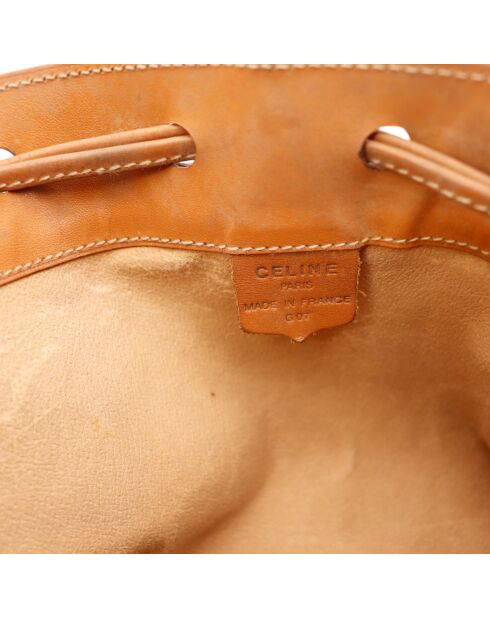 Beuteltasche Makadam in Beige und Kamel - Guter Zustand - 26 x 14 x 30 cm