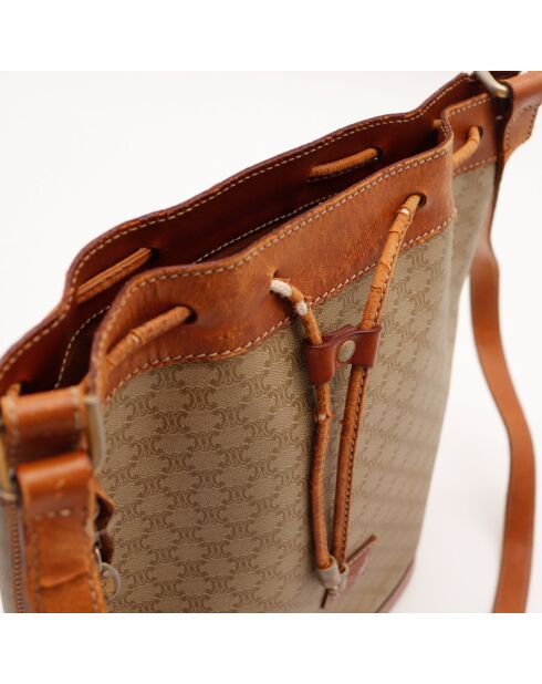 Beuteltasche in Makadam-Beige - Gebrauchsspuren - 23 x 27 x 11 cm
