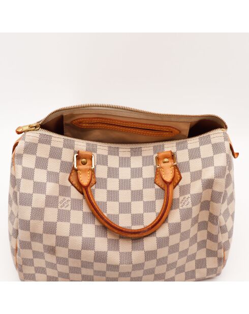 Speedy 30 Damier Azur beige Tasche - Sehr guter Zustand - 30 x 17 x 21 cm