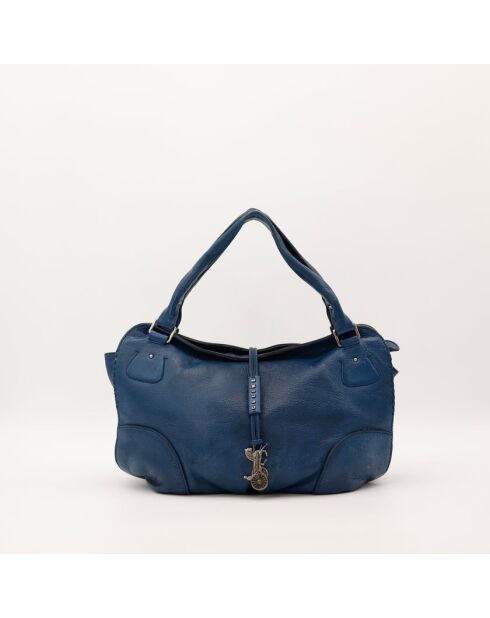 Bittersüße blaue Ledertasche - Sehr guter Zustand - 35x11x23 cm