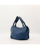 Bittersüße blaue Ledertasche - Sehr guter Zustand - 35x11x23 cm