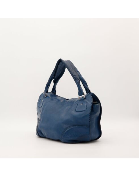 Bittersüße blaue Ledertasche - Sehr guter Zustand - 35x11x23 cm