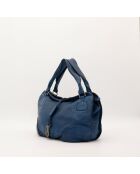 Bittersüße blaue Ledertasche - Sehr guter Zustand - 35x11x23 cm