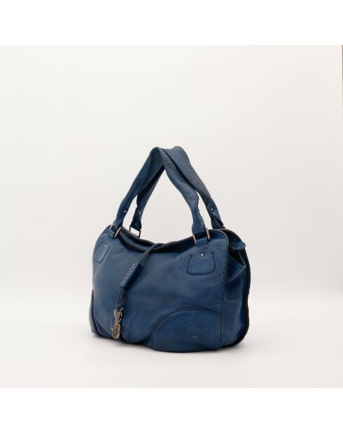 Bittersüße blaue Ledertasche - Sehr guter Zustand - 35x11x23 cm