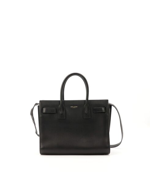 Kleine schwarze Ledertasche - Guter Zustand - 32x25x15 cm