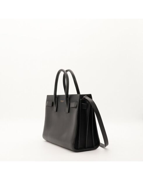 Kleine schwarze Ledertasche - Guter Zustand - 32x25x15 cm