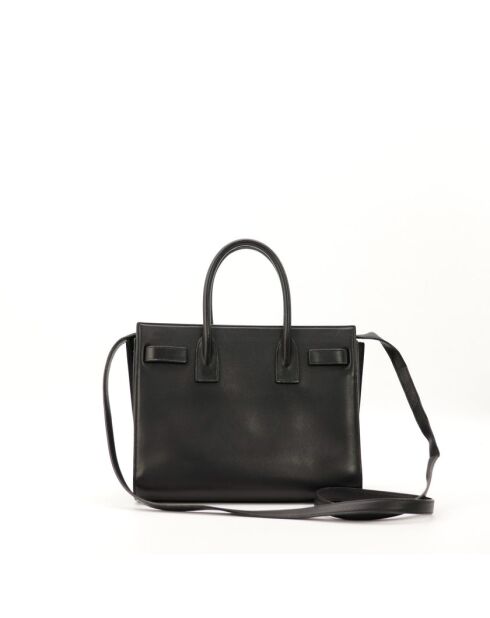 Kleine schwarze Ledertasche - Guter Zustand - 32x25x15 cm