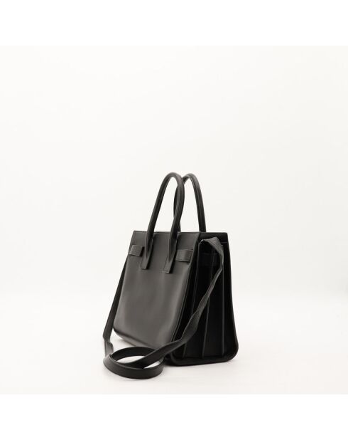 Kleine schwarze Ledertasche - Guter Zustand - 32x25x15 cm